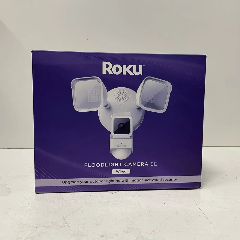 Roku Smart Home Floodlight Camera SE Wi-Fi Connected, Wired Surveillance Camera - Picture 1 of 4
